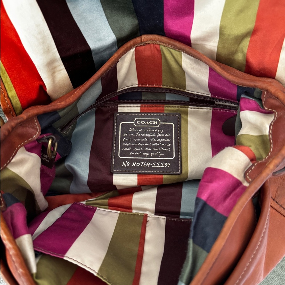 RARE Vintage Coach 65th Anniversary Legacy Stripe Flap Front Shoulder Bag #11134 - Picture 4 of 9